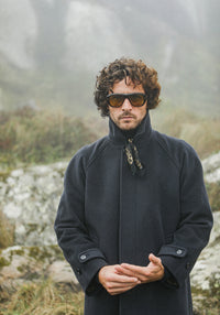 Manteau Balmaccan Laine & Cachemire Marine