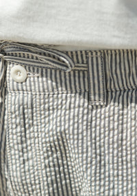 City Short - Seersucker Bleu Creme