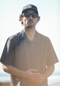 Camp Collar Stripes Navy - Modern Fit