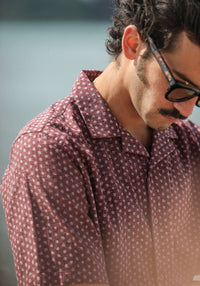 Modern Camp Collar Japanese Dots Purple