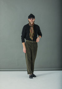 Chino militaire Velours Khaki - Comfort Fit