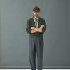 Pantalon Double Pince Flanelle Gris - Coupe Balloon
