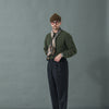 Pantalon Double Pince Flanelle Navy - Coupe Balloon