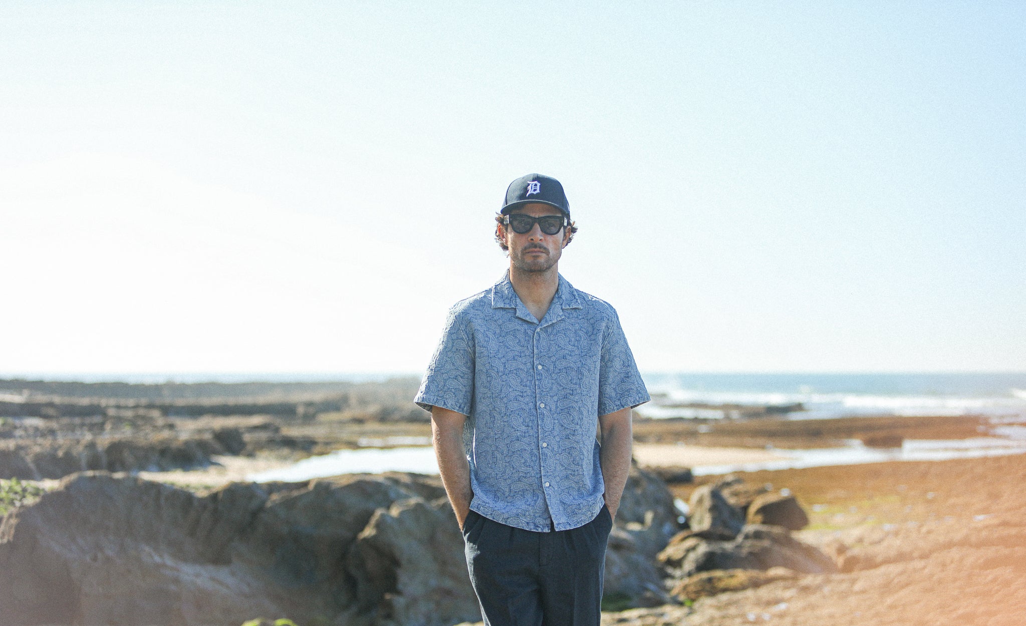Camp Collar Denim Paisley Bleach  - Modern Fit