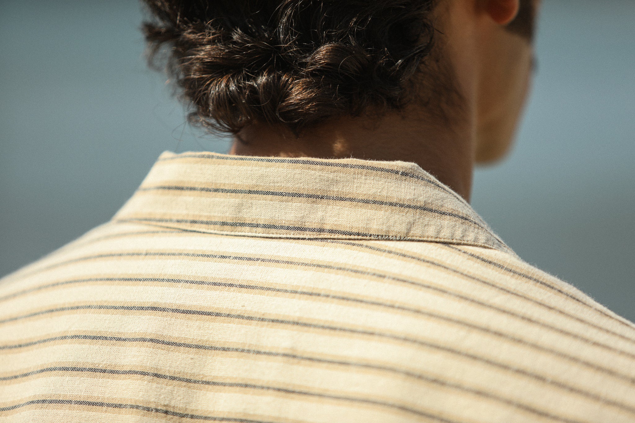 Modern Camp Collar Japanese Linen Beige
