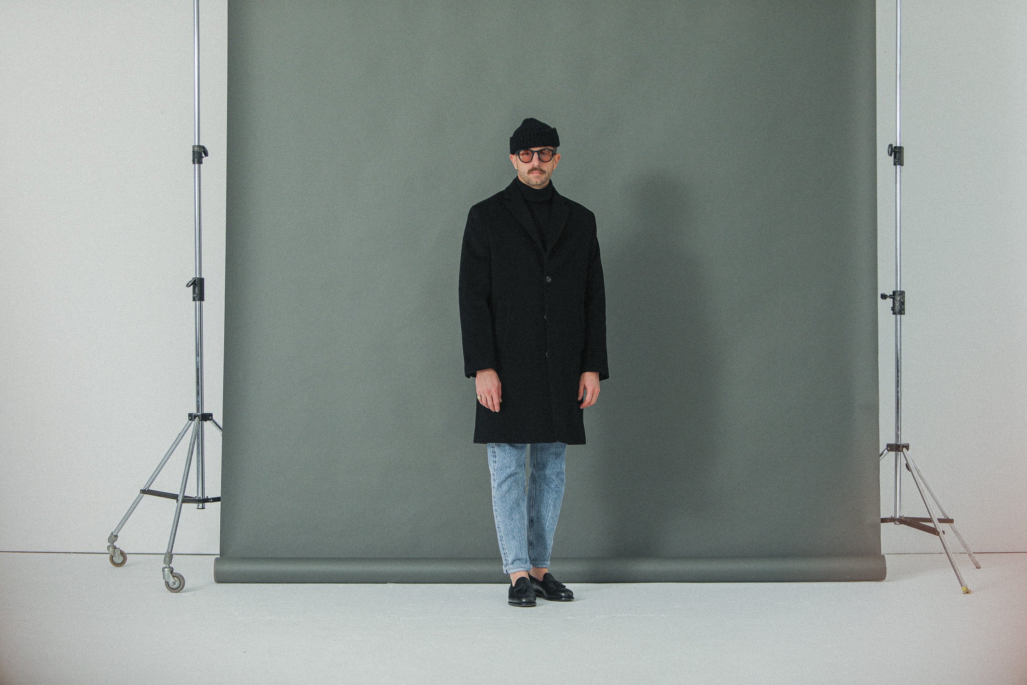 Manteau Long - Laine & Cachemire Noir