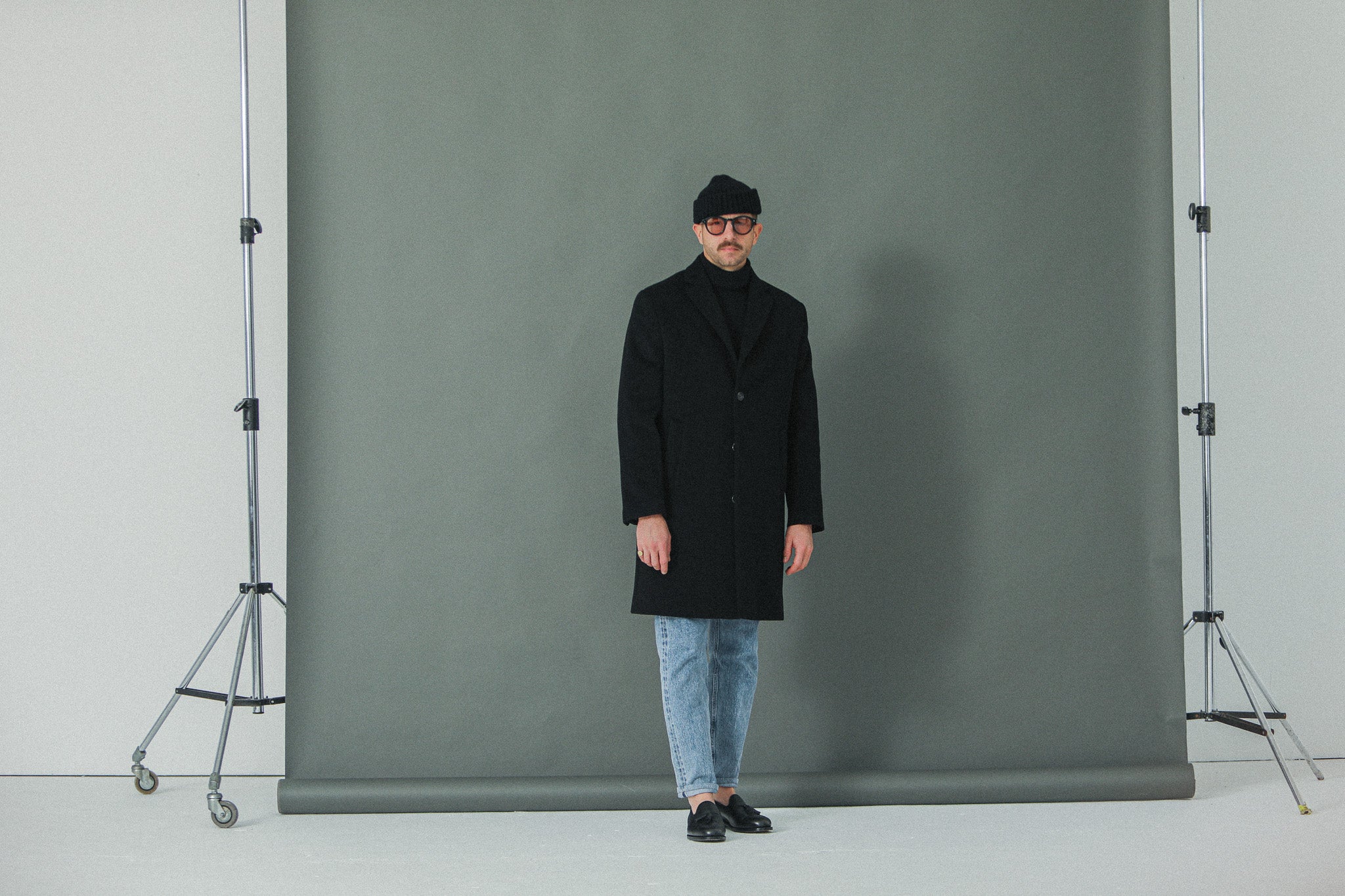 Manteau Long - Laine & Cachemire Noir