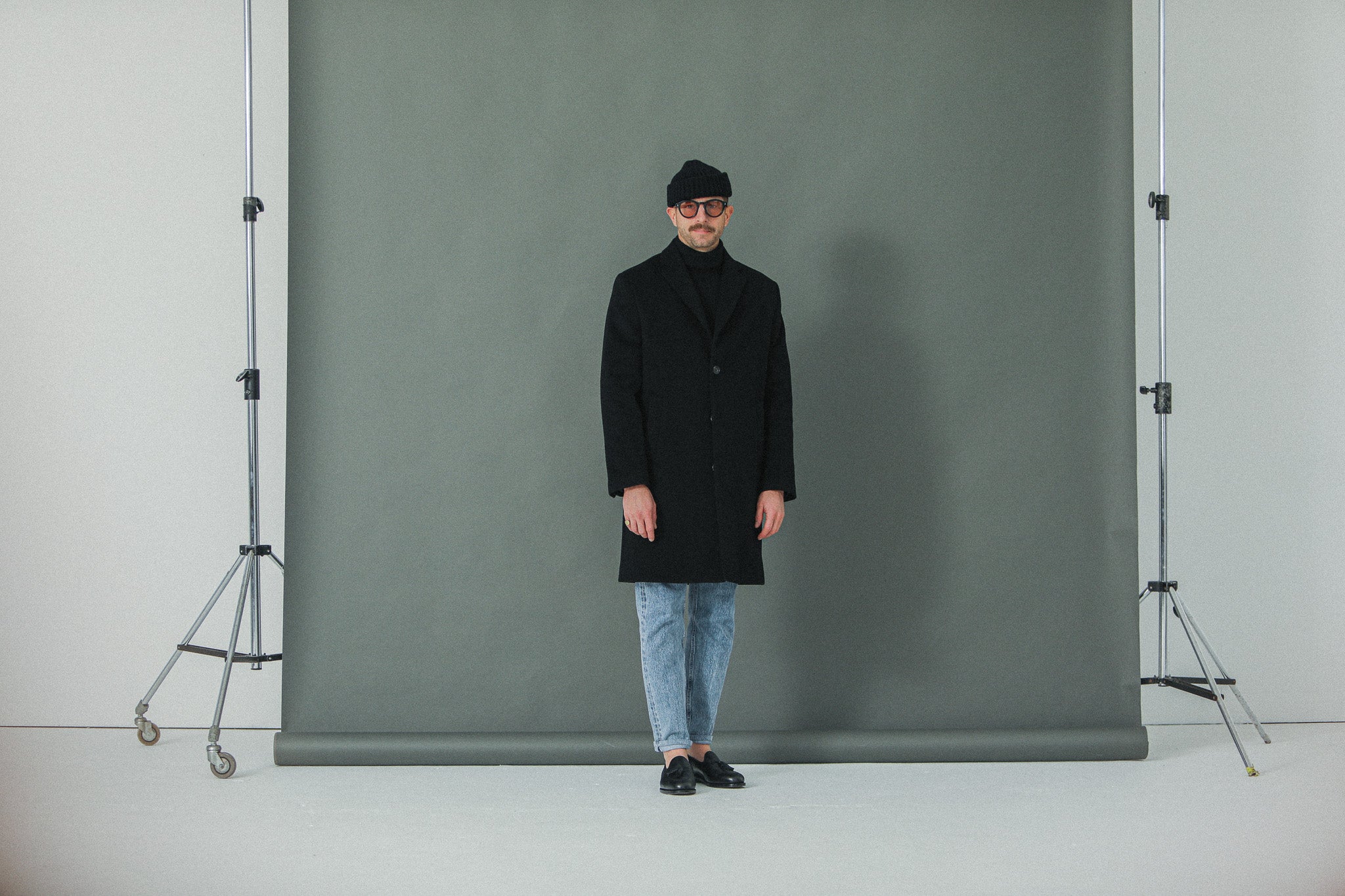 Manteau Long - Laine & Cachemire Noir