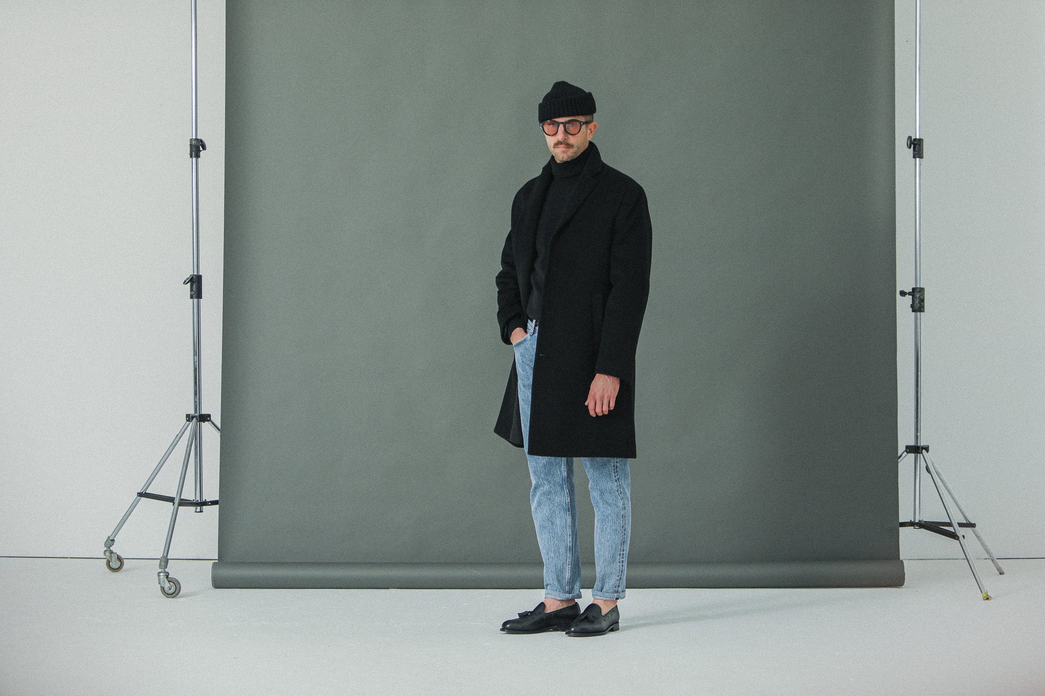 Manteau Long - Laine & Cachemire Noir