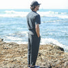 Chino Militaire Double Pince Lin Navy - Comfort Fit