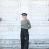 Pantalon Flanelle Noire Double Pince - Wide Leg