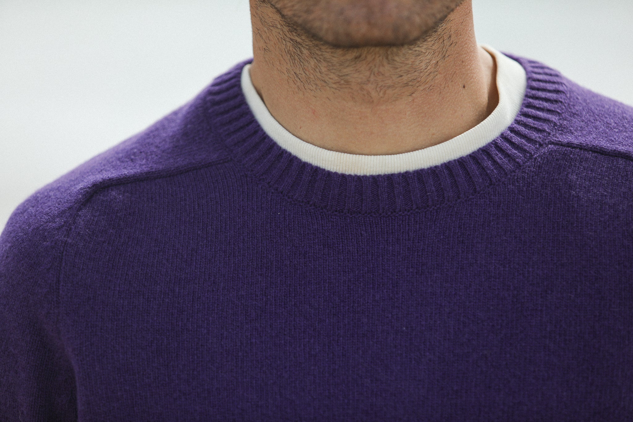 Pull Col Rond Lambswool Purple