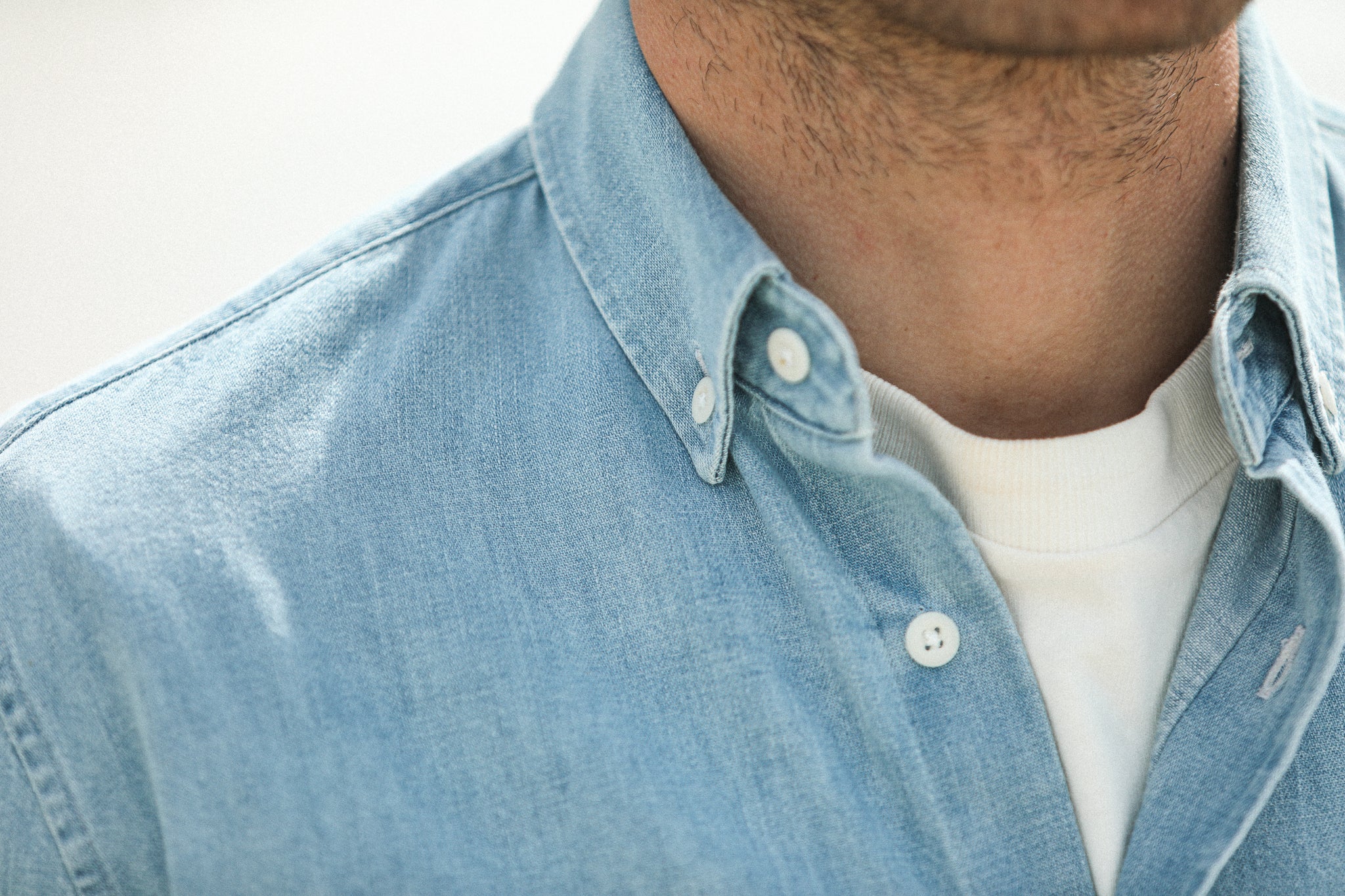 Chemise Denim Japonais Bleach - Rétro Fit