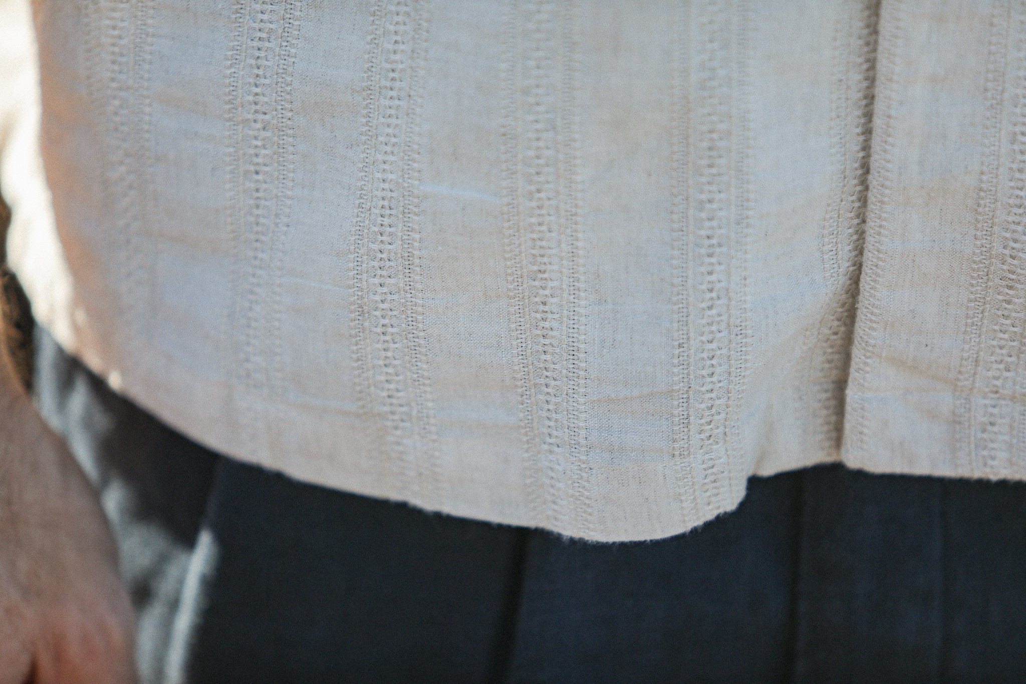 Camp Collar Broderie Japonaise Beige Creme