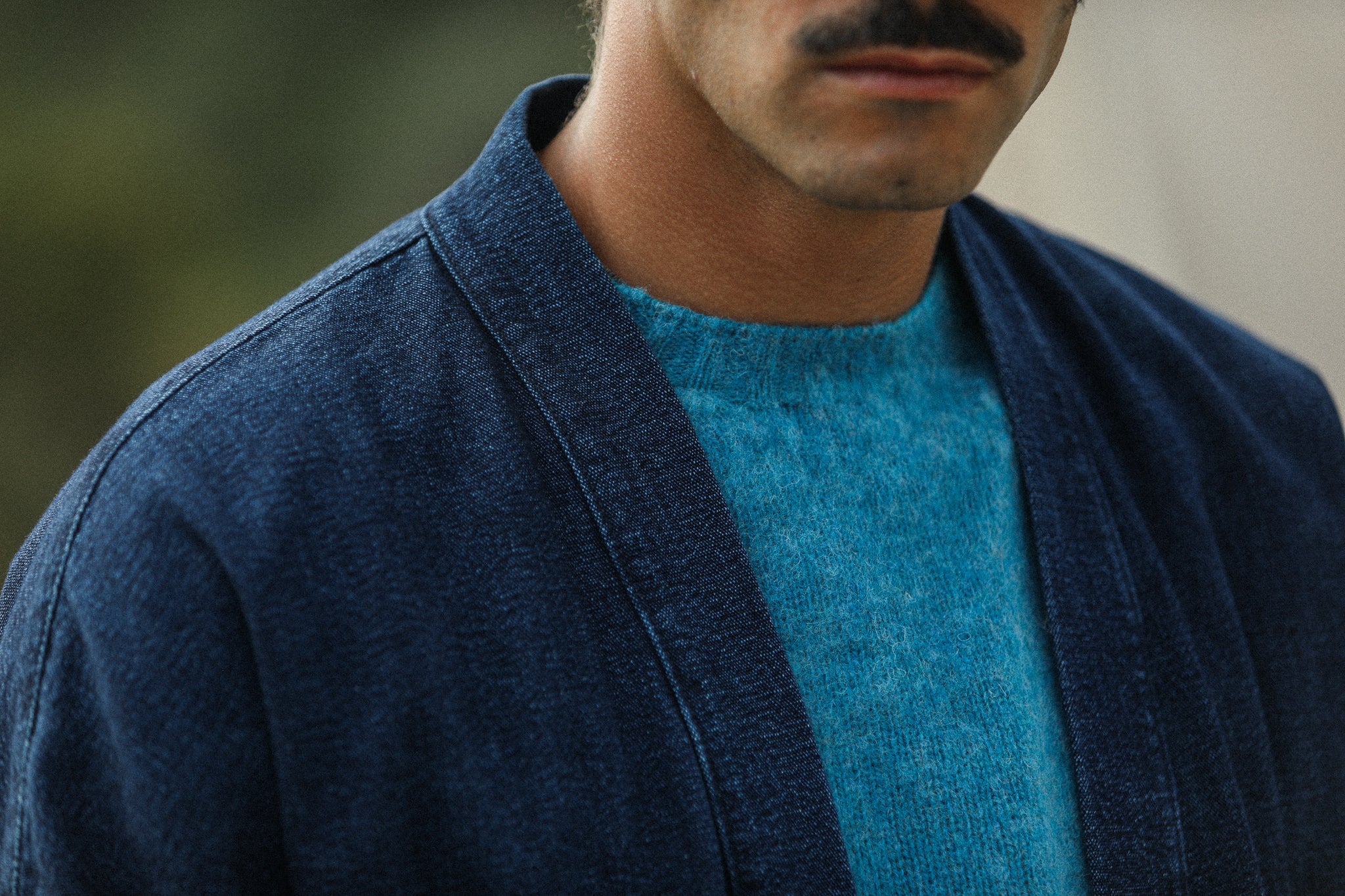 Veste Kimono Canvas Indigo Stonewash