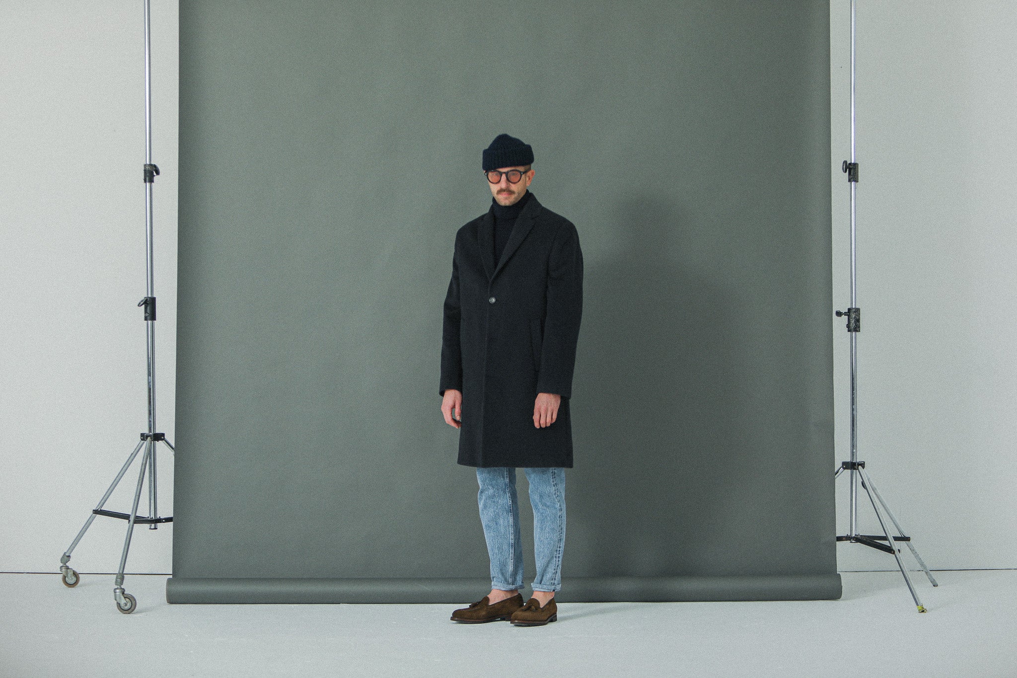 Manteau Long - Laine & Cachemire Navy