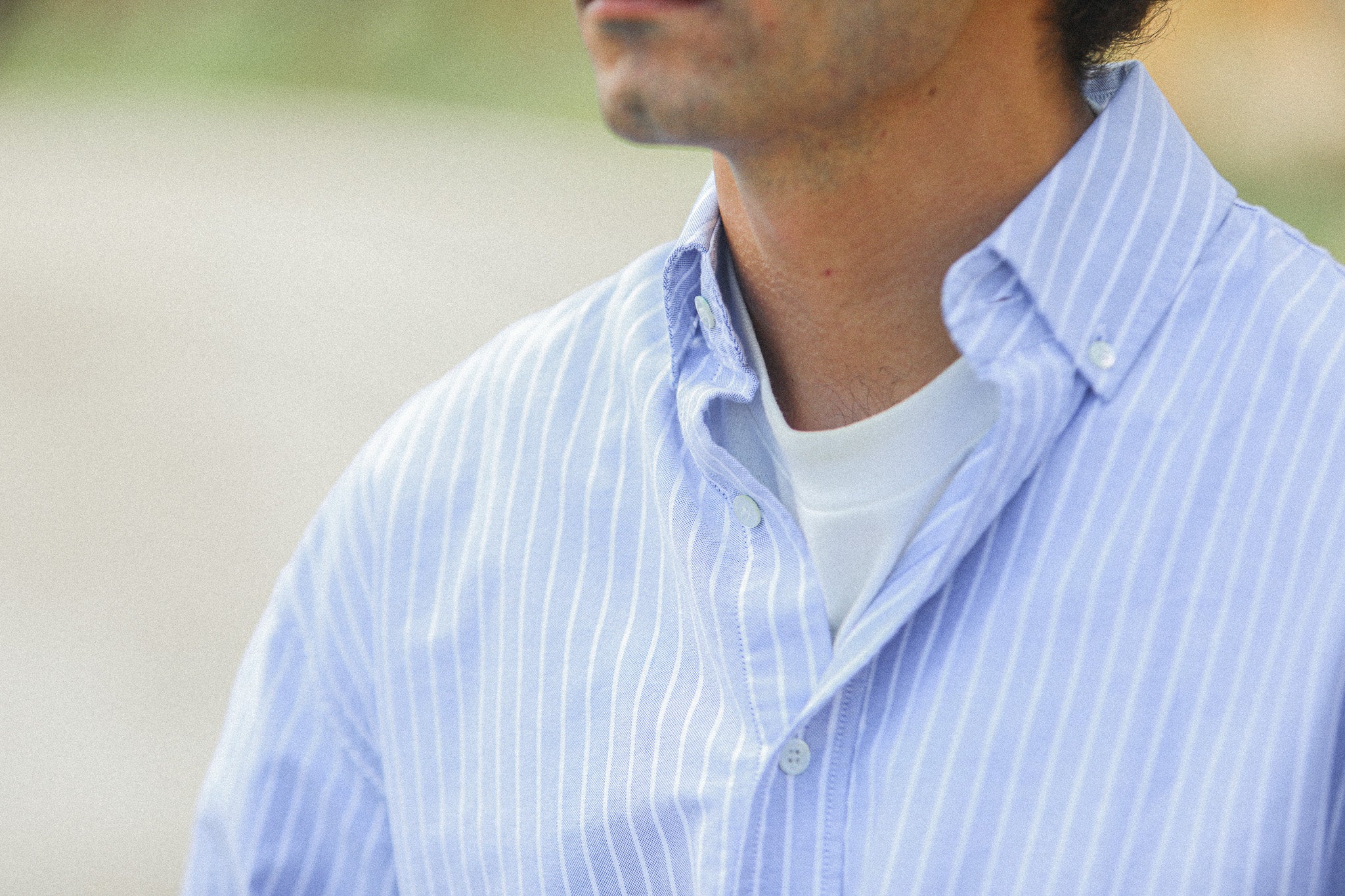 Chemise Oxford Rayures Larges Bleue - Modern Fit