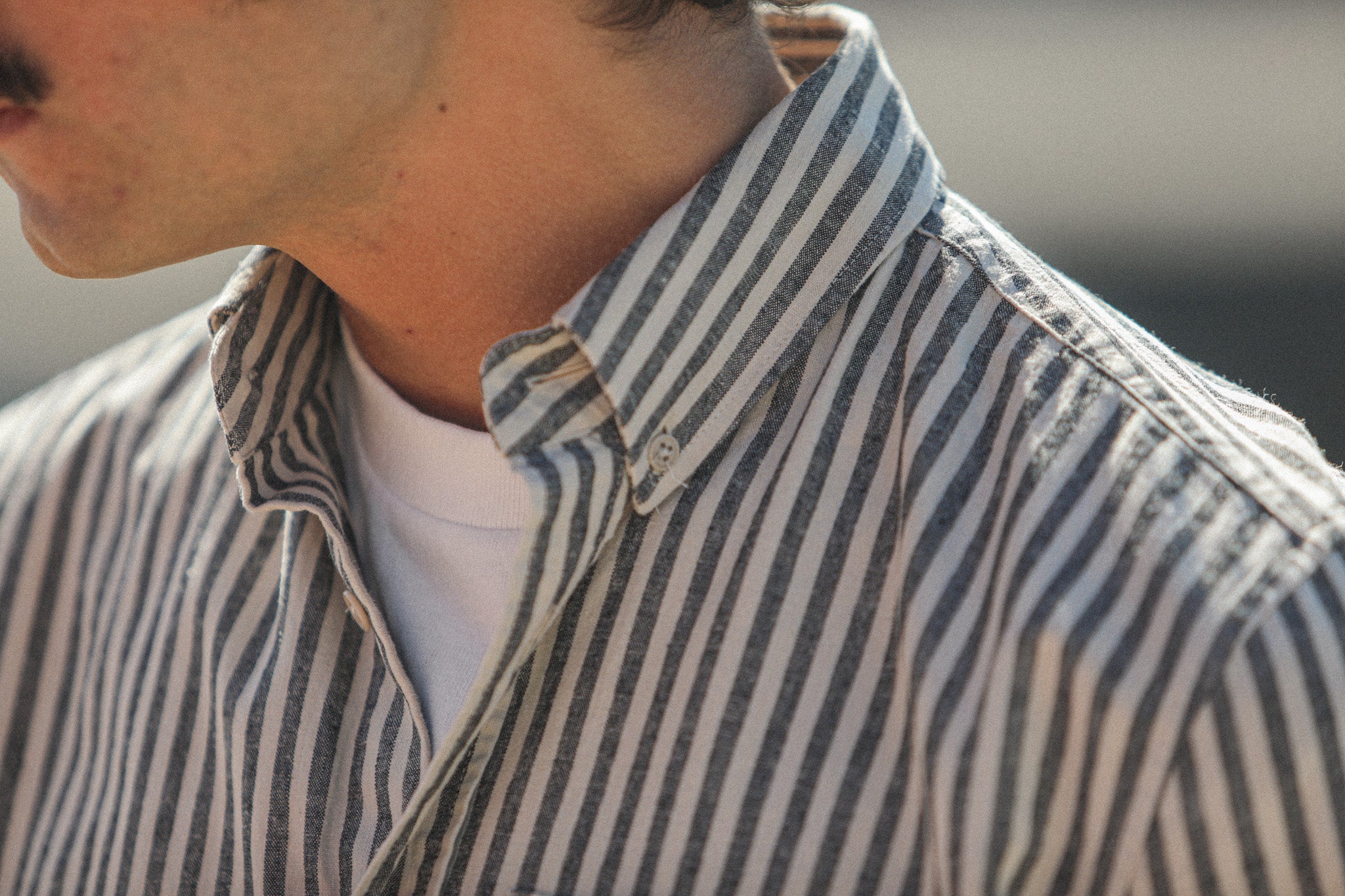 Chemise Beige Large Stripes - Retro Fit