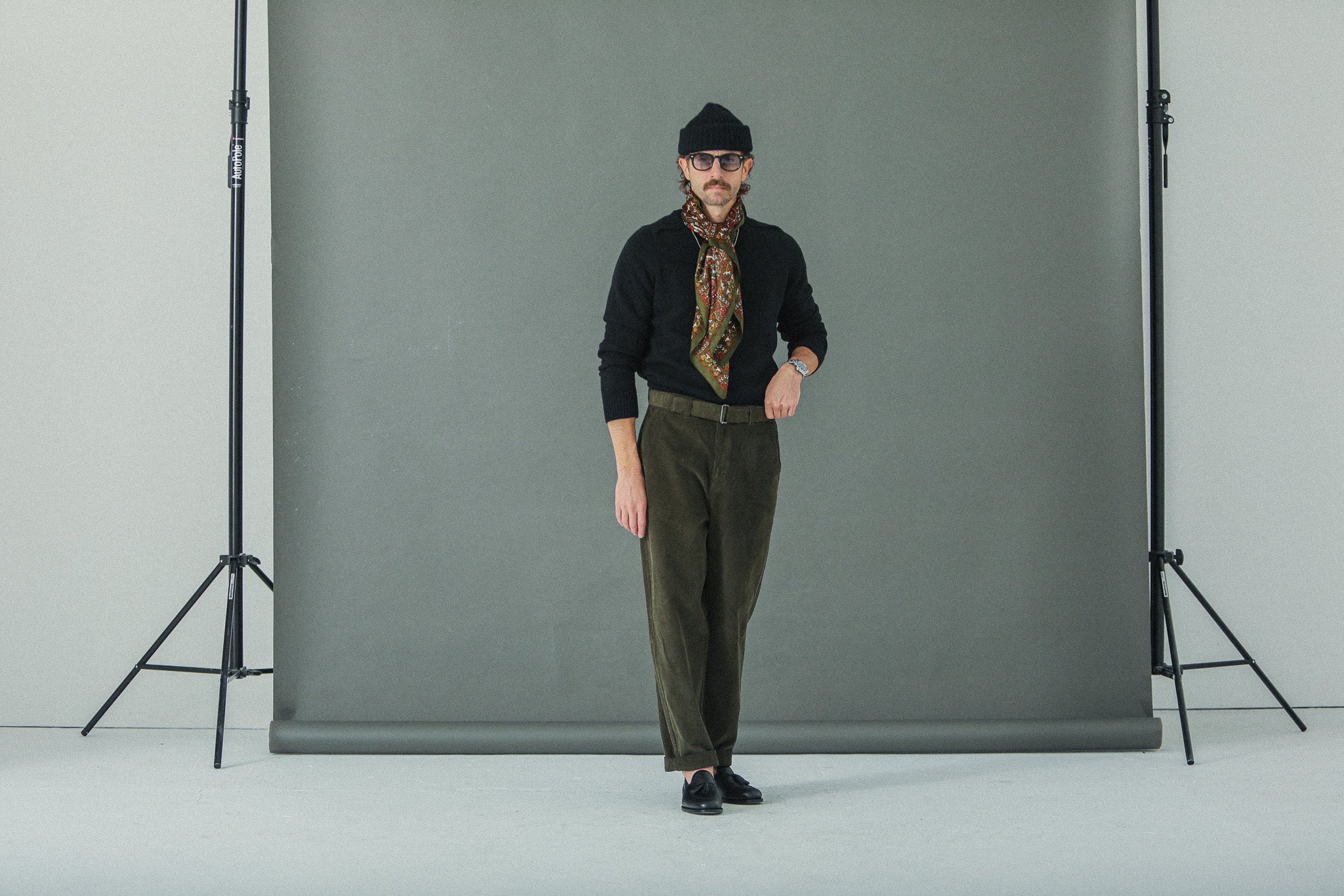 Chino militaire Velours Khaki - Comfort Fit