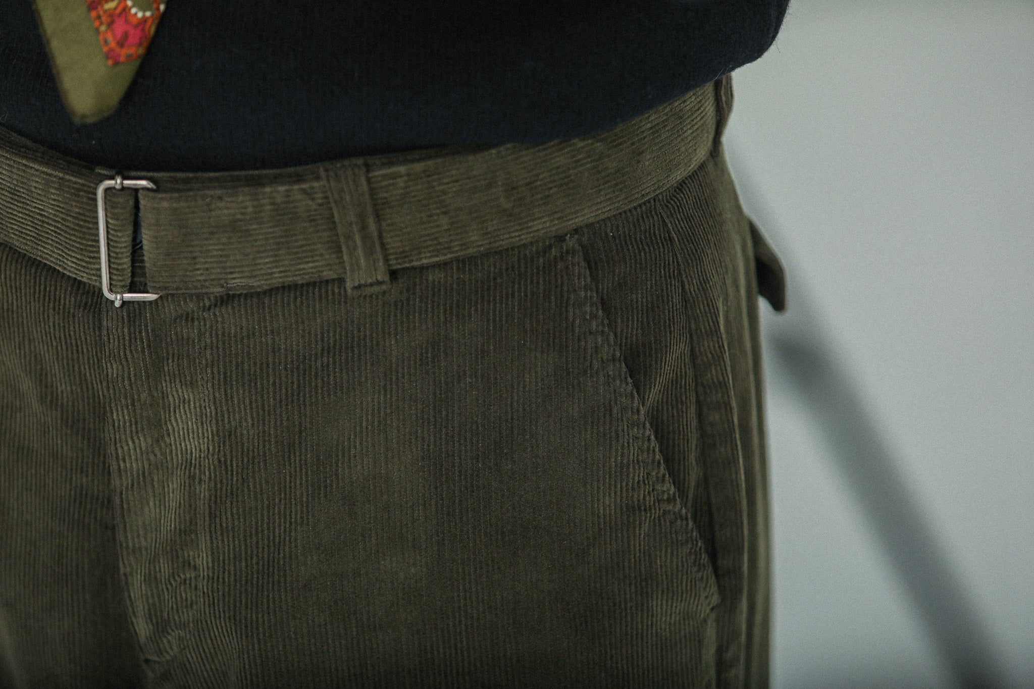Chino militaire Velours Khaki - Comfort Fit