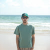 Tee-Shirt Comfort Acid Wash Light Green