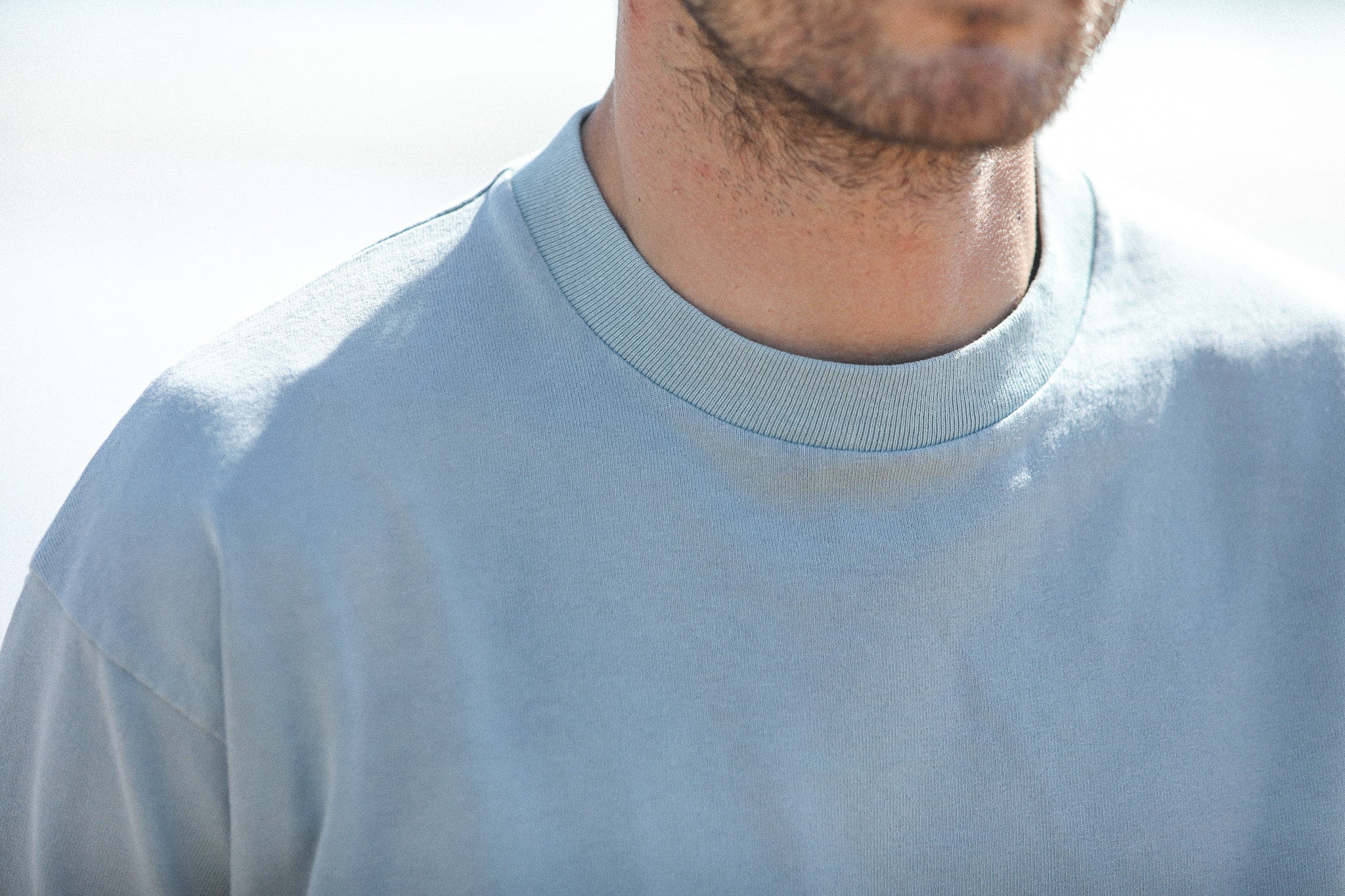 Tee-Shirt Oversized Acid Wash Light Blue