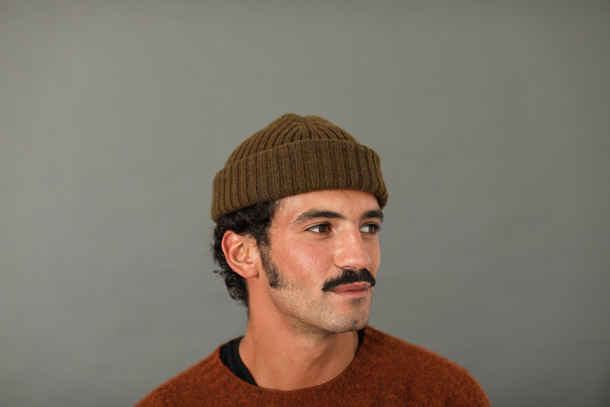 Bonnet laine & alpaga Khaki