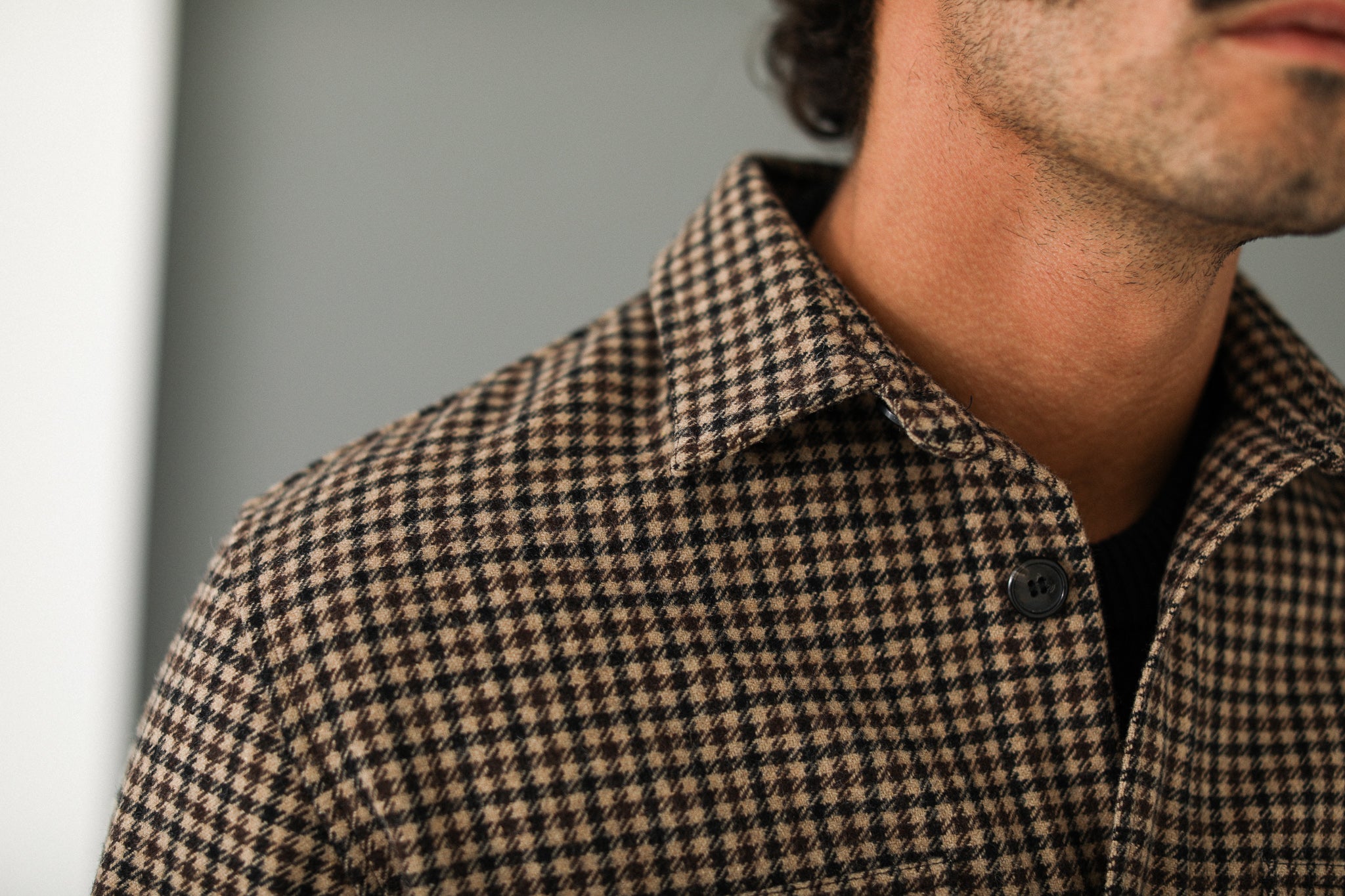 Surchemise Lambswool Pied de Poule New Fit