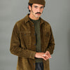 Surchemise Cuir Suédé Olive